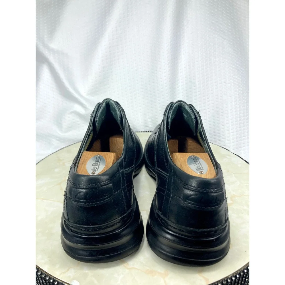 Clarks Touareg Vibe Leather Lace Up Oxford Shoes Men 9.5 Black Bicycle Toe Comfy